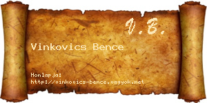 Vinkovics Bence névjegykártya