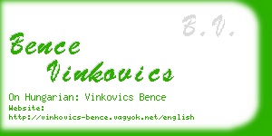 bence vinkovics business card